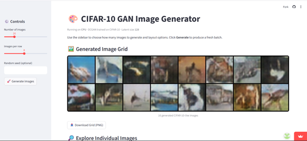 CIFAR-10 GAN generated image samples